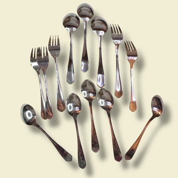 Cambridge Stainless Steel Flatware Set 12-Piece Silverware Forks & Spoons - Picture 7 of 14